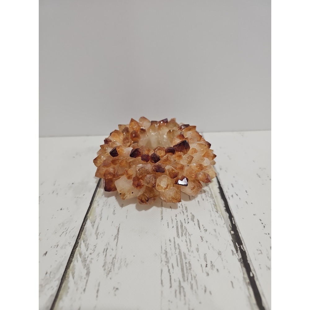 Citrine Crystal Tealight Candle Holder Red/Orange